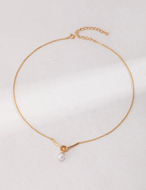 Love Knot Drop Pearl Necklace