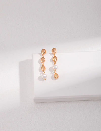 Bean and Pearl Cascade Earrings