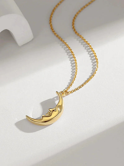 Delicate Crescent Moon Pendant Necklace