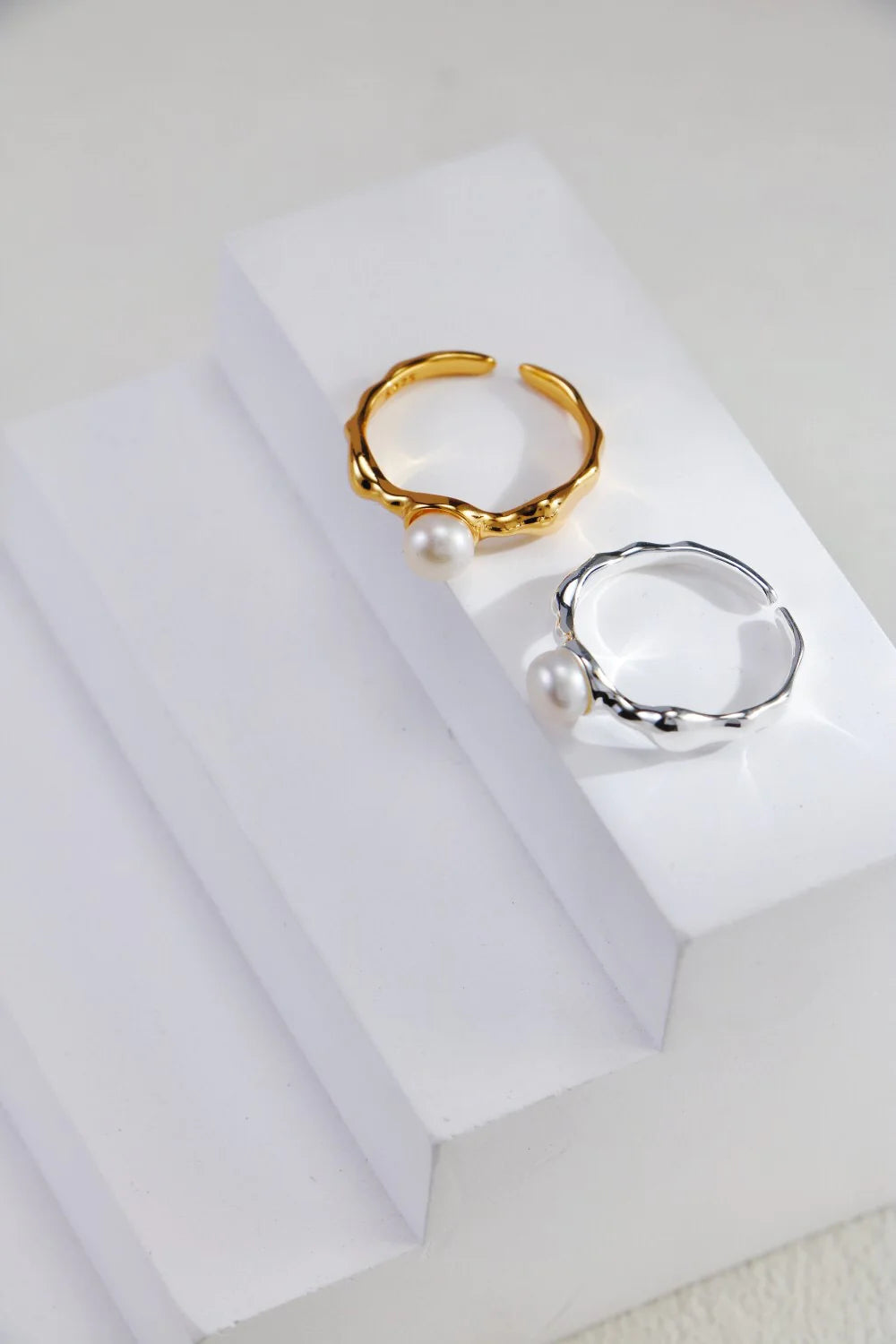 Minimalist Pearl Open Ring