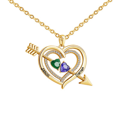 Custom Name Cupid Heart Arrow Necklace