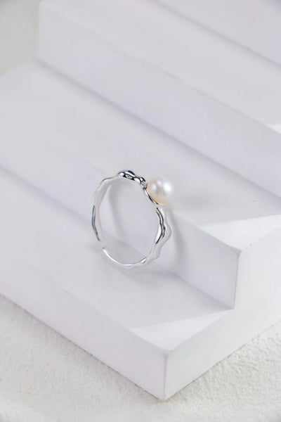 Minimalist Pearl Open Ring