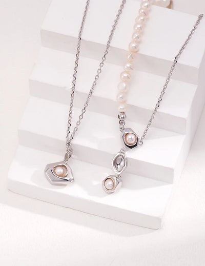 Chain Pearl Patchwork Necklace