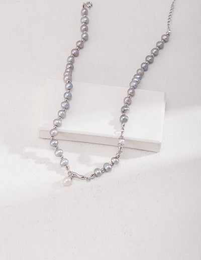 Elegant Gray Pearl Necklace