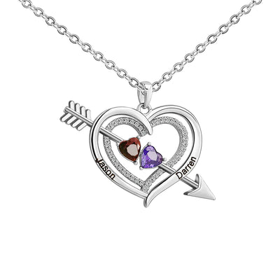 Custom Name Cupid Heart Arrow Necklace