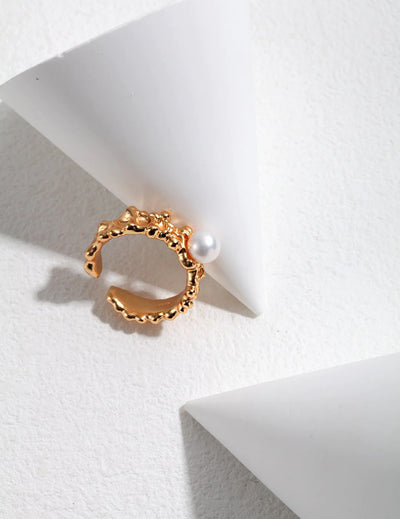 Pearl Wave Adjustable Ring