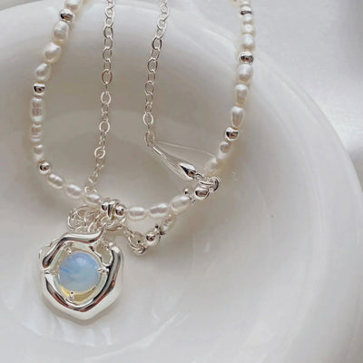 Freshwater Pearl & Moonstone Necklace