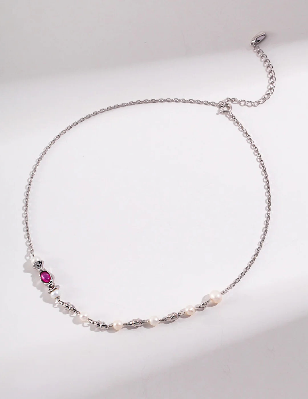 Freshwater Pearl and Pink Zircon Necklace