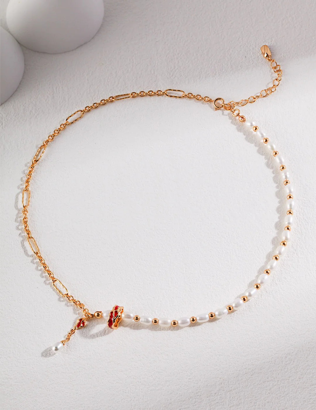 Fluid Natural Design Drip Pearl Necklace