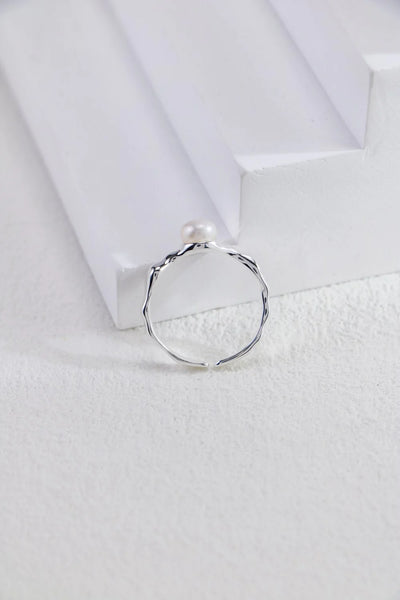 Minimalist Pearl Open Ring