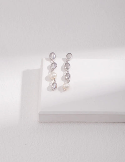 Bean and Pearl Cascade Earrings