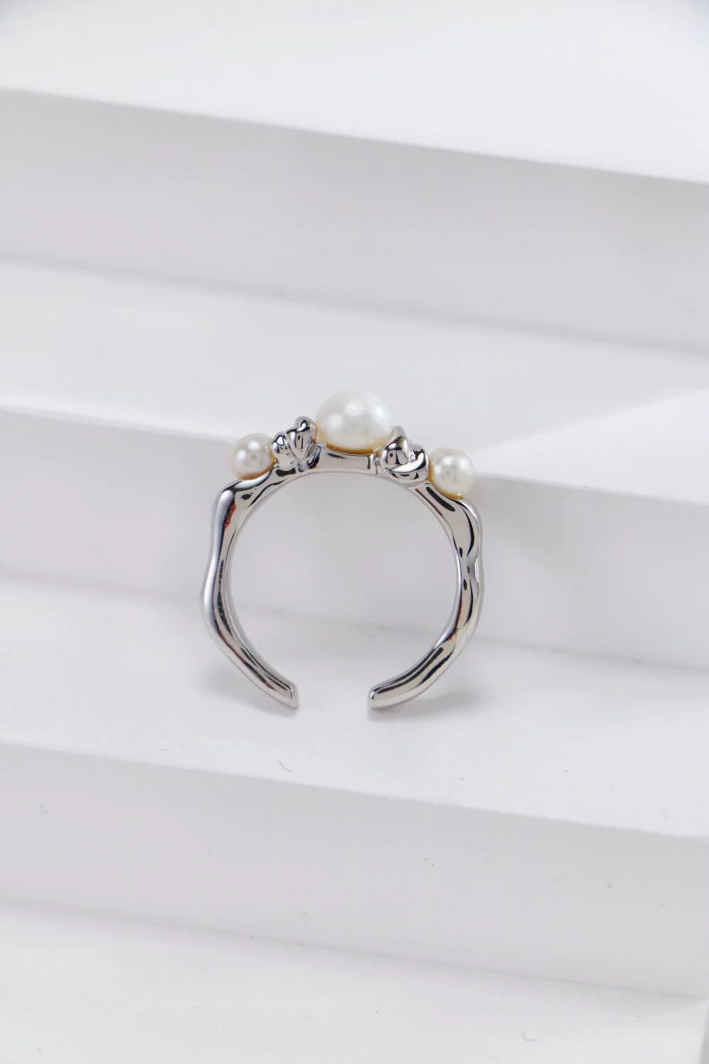 Three Pearls Open Ring