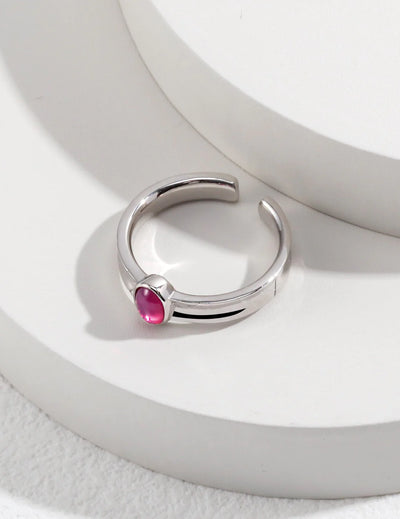 Pink Oval Shaped Zircon Ring