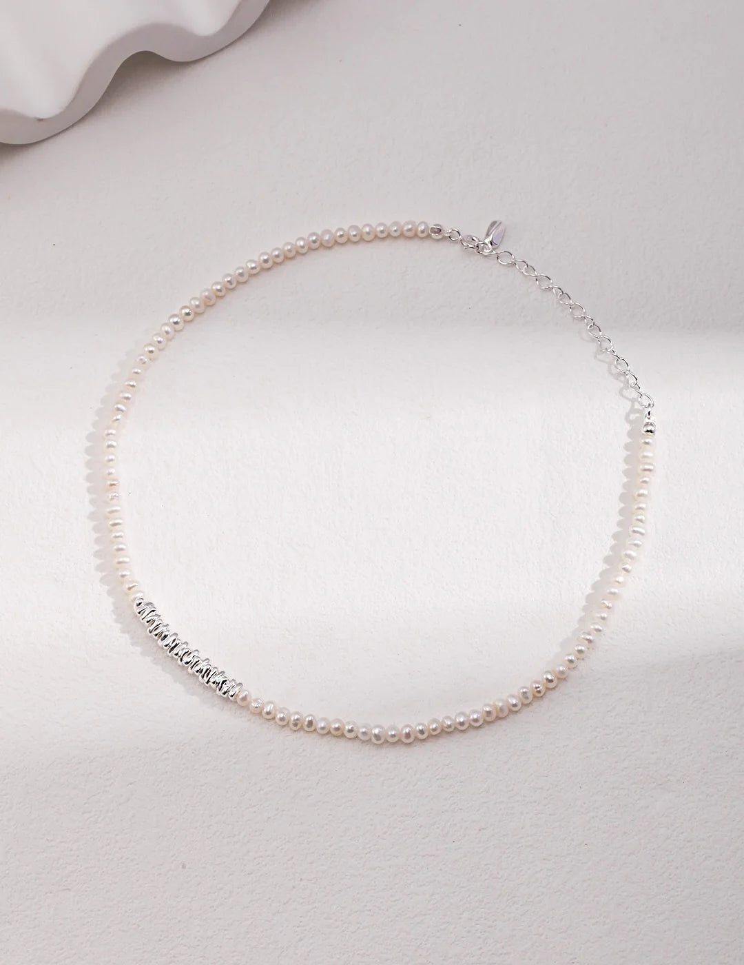 Freshwater Pearl with Gold Silver Beads Necklace