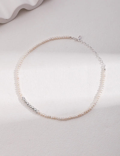 Freshwater Pearl with Gold Silver Beads Necklace