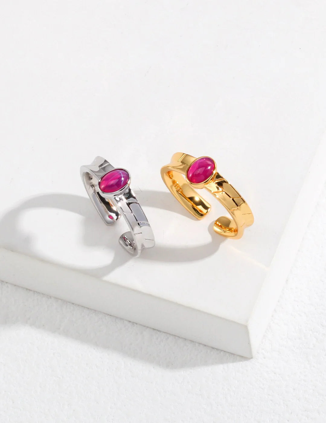 Pink Oval Shaped Zircon Ring