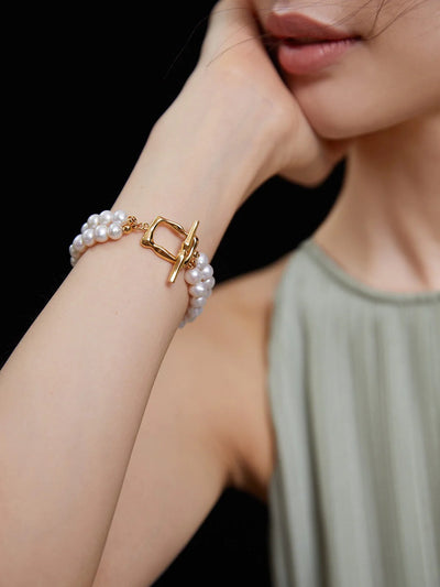 Vintage Style Double Layered T-Bar Bracelet