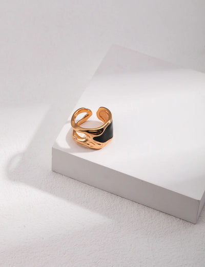 Black Enamel Ring