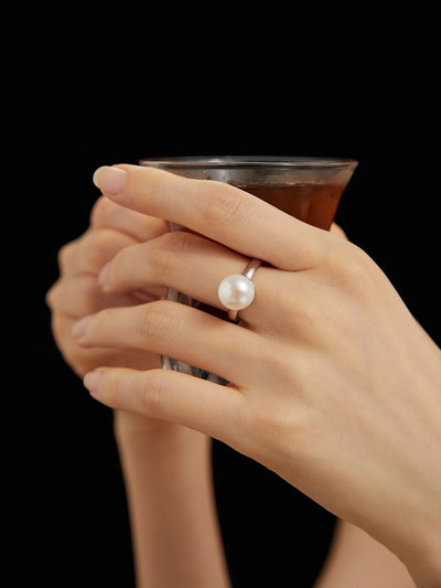 Large Pearl Open Ring