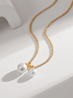 Dainty Two Pearl Necklace