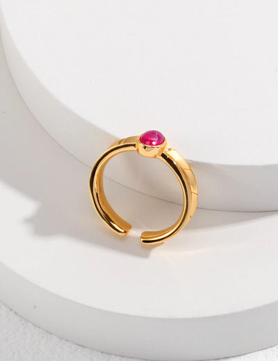 Pink Oval Shaped Zircon Ring